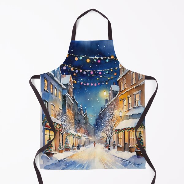 Item preview, A charming winter street, bustling with people and adorned with twinkling lights and festive decorations designed and sold by homydesign.