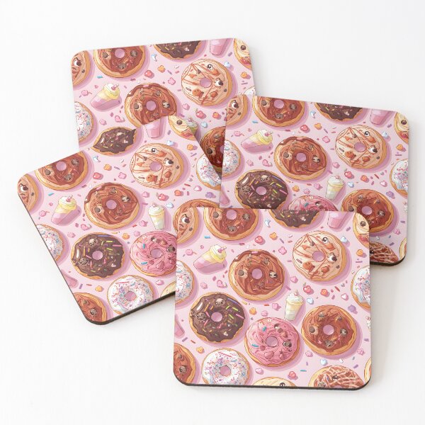 Item preview, Modern Kawaii Donuts and Milkshake Sweet Treats Pattern designed and sold by MoonlitDoodles1.