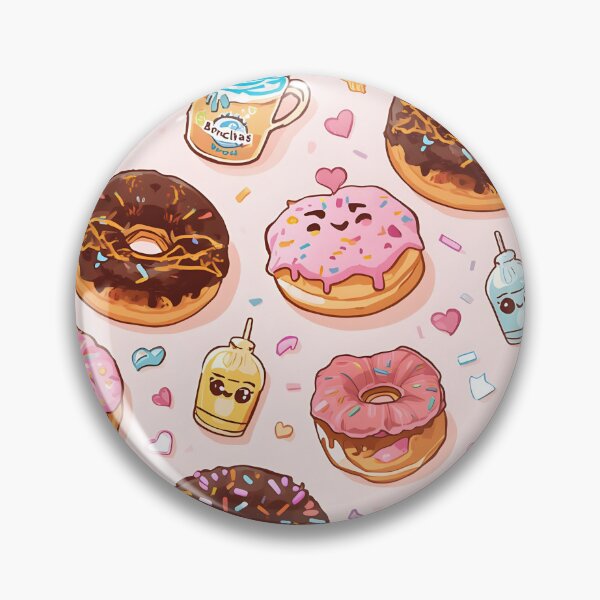 Item preview, Kawaii Donuts, Coffee Cups, and Sweet Drinks Pink Pattern designed and sold by MoonlitDoodles1.