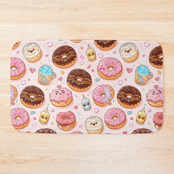 Item preview, Kawaii Donuts, Coffee Cups, and Sweet Drinks Pink Pattern designed and sold by MoonlitDoodles1.