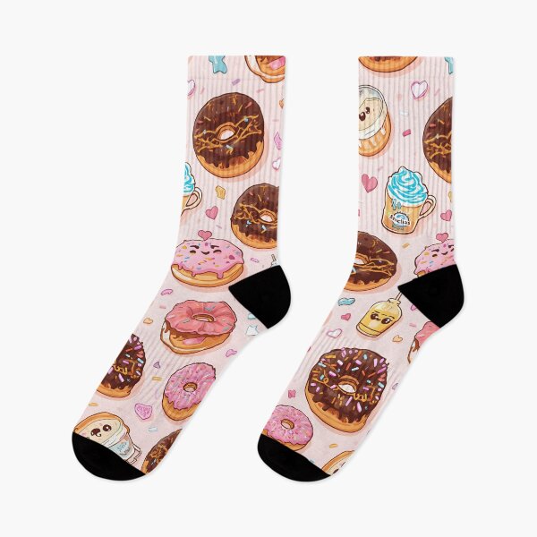 Item preview, Kawaii Donuts, Coffee Cups, and Sweet Drinks Pink Pattern designed and sold by MoonlitDoodles1.