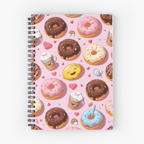Item preview, Cheerful Kawaii Donuts, Coffee, and Lemon Slice Fun Pattern designed and sold by MoonlitDoodles1.