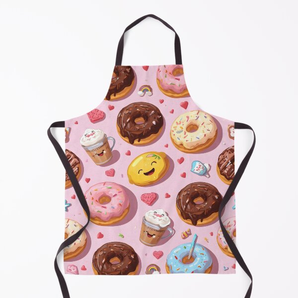 Item preview, Cheerful Kawaii Donuts, Coffee, and Lemon Slice Fun Pattern designed and sold by MoonlitDoodles1.