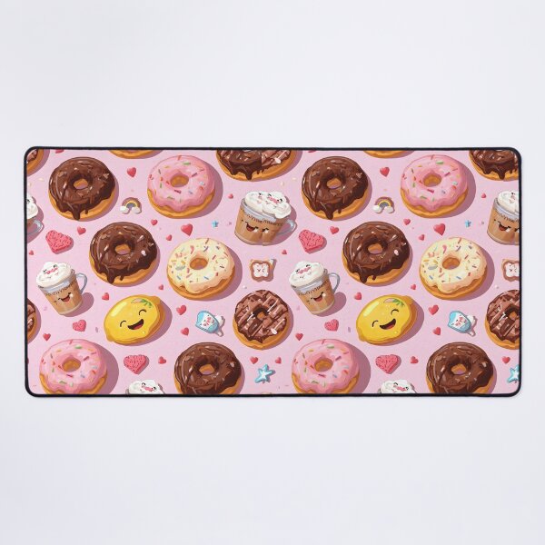 Item preview, Cheerful Kawaii Donuts, Coffee, and Lemon Slice Fun Pattern designed and sold by MoonlitDoodles1.