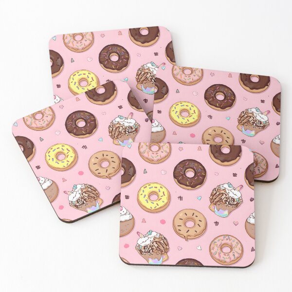 Item preview, Pink Kawaii Donuts, Sundae Cups, and Unicorn Sweets Pattern designed and sold by MoonlitDoodles1.