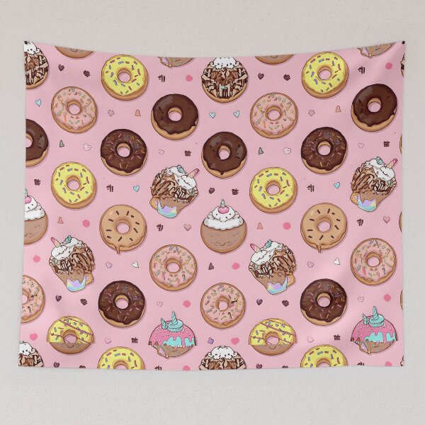 Item preview, Pink Kawaii Donuts, Sundae Cups, and Unicorn Sweets Pattern designed and sold by MoonlitDoodles1.