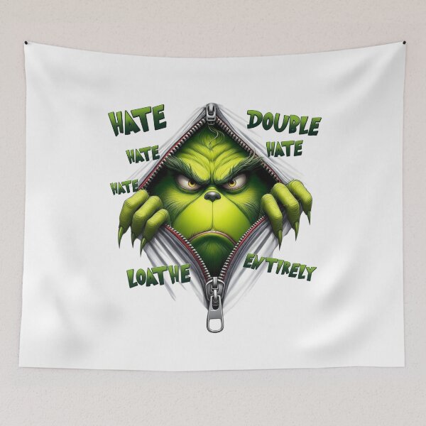 Item preview, The Grinch Face Christmas Humor Design designed and sold by EzZtudio.