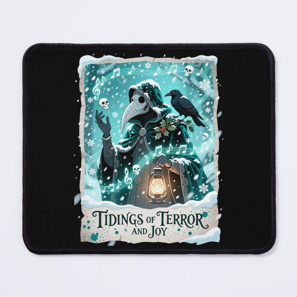 Item preview, Plague Doctor Caroling in a Snowstorm – Tidings of Terror and Joy designed and sold by BlackPrintMrket.