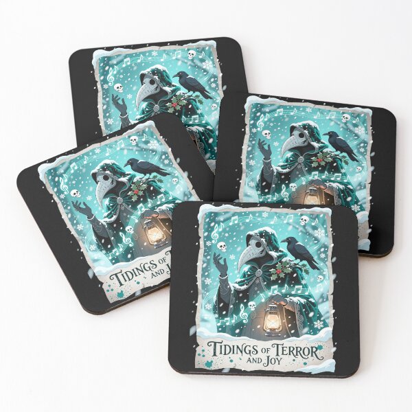 Item preview, Plague Doctor Caroling in a Snowstorm – Tidings of Terror and Joy designed and sold by BlackPrintMrket.