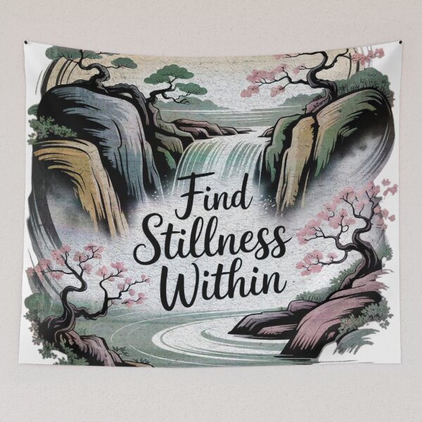 Item preview, Find Stillness Within- Serene Waterfall Zen Art designed and sold by NINE-18 LLC.