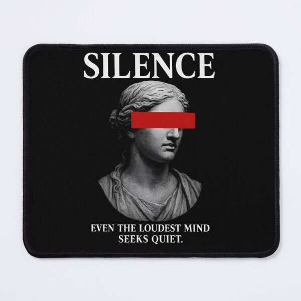 Item preview, SILENCE – Even the Loudest Mind Seeks Quiet | Minimal Dark Statue Streetwear Art designed and sold by FUIRY .