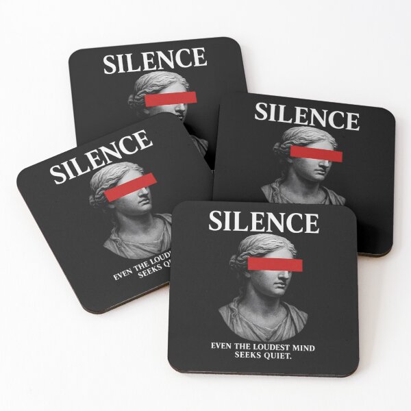 Item preview, SILENCE – Even the Loudest Mind Seeks Quiet | Minimal Dark Statue Streetwear Art designed and sold by FUIRY .