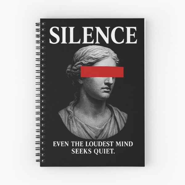 Item preview, SILENCE – Even the Loudest Mind Seeks Quiet | Minimal Dark Statue Streetwear Art designed and sold by FUIRY .