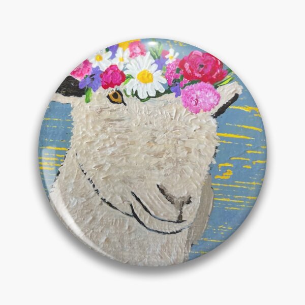 Item preview, Shy Sheep with Floral Crown  designed and sold by LindaPhelpsArt.