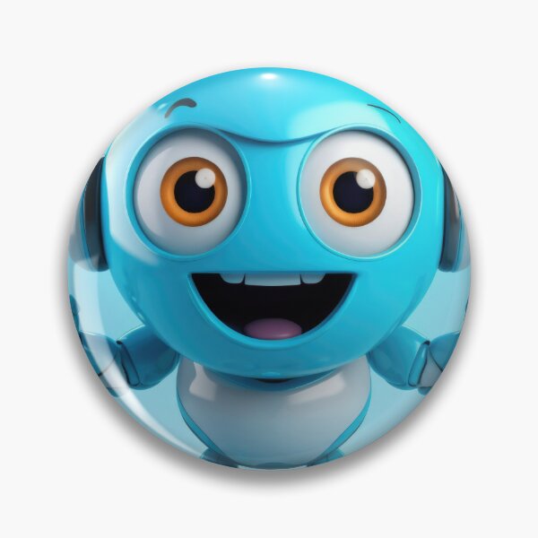 Item preview, Cute robot friendly digital assistant character with glowing blue lights, AI generated designed and sold by dvoevnore.