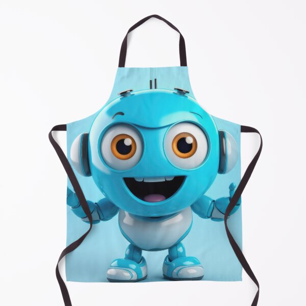 Item preview, Cute robot friendly digital assistant character with glowing blue lights, AI generated designed and sold by dvoevnore.