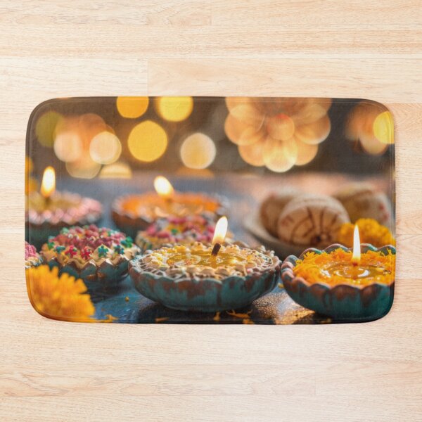Item preview, Decorative candles surrounded by flowers in festive setting, bokeh background, AI Generated designed and sold by dvoevnore.