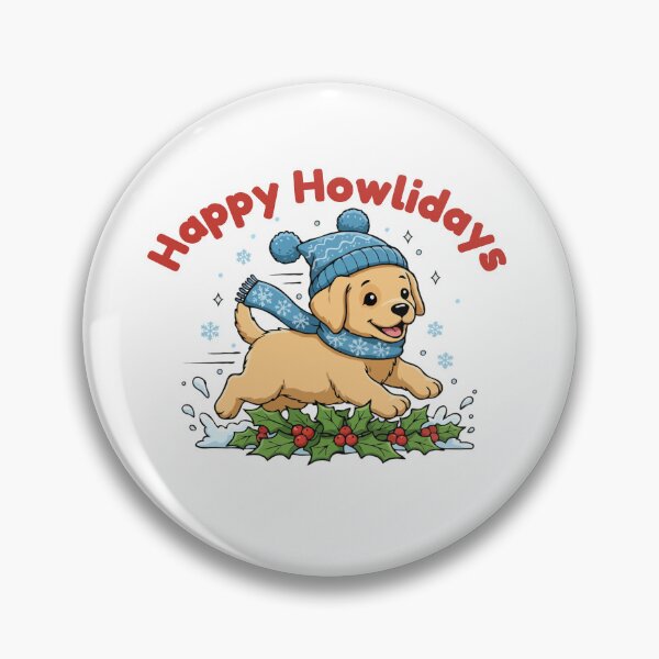 Item preview, Happy Howlidays Labrador Retriever – Cute Christmas Dog in Winter Scarf designed and sold by The Real Life Symphony.