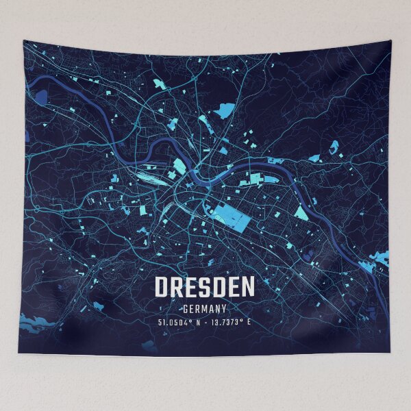 Item preview, Dresden Midnight City Map designed and sold by HomeLivingCo.