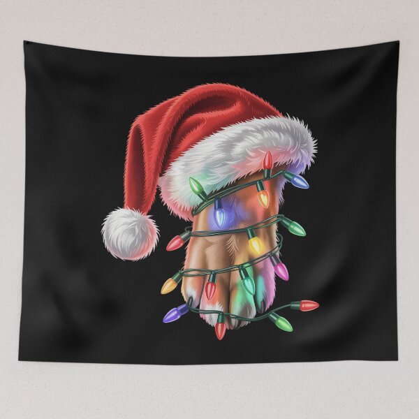 Item preview, Funny Dog Paw Santa Hat Christmas Lights For Women Girls designed and sold by clothesy7.