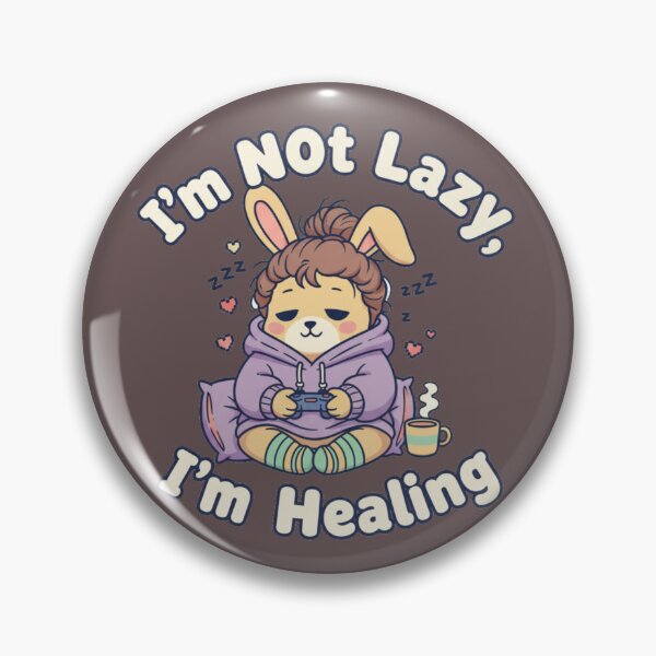 Item preview, I'm Not Lazy I'm Healing Bunny Gamer Quote designed and sold by PunchDrop.