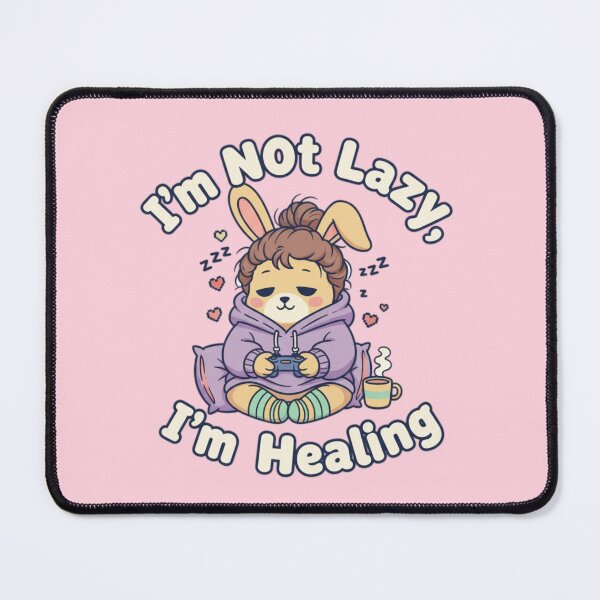 Item preview, I'm Not Lazy I'm Healing Bunny Gamer Quote designed and sold by PunchDrop.