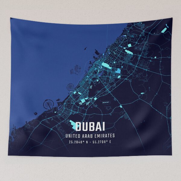 Item preview, Dubai Midnight City Map designed and sold by HomeLivingCo.