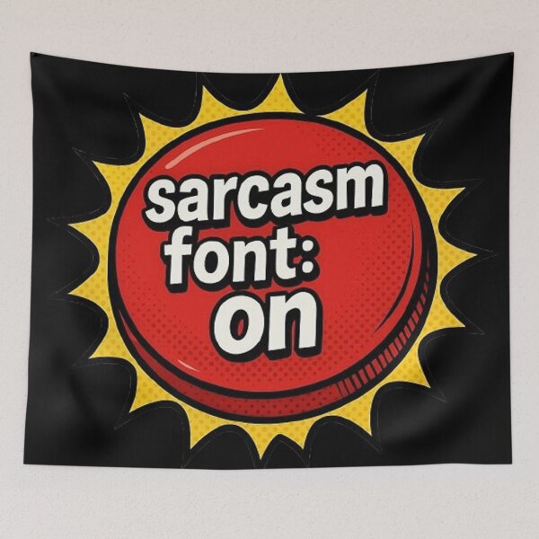 Item preview, Sarcasm Font Button Design designed and sold by MiLaKK.
