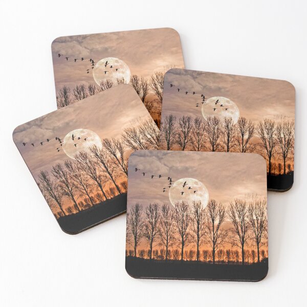 Item preview, Wild geese fly at full moon designed and sold by Palatinasart.