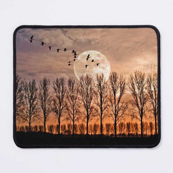 Item preview, Wild geese fly at full moon designed and sold by Palatinasart.