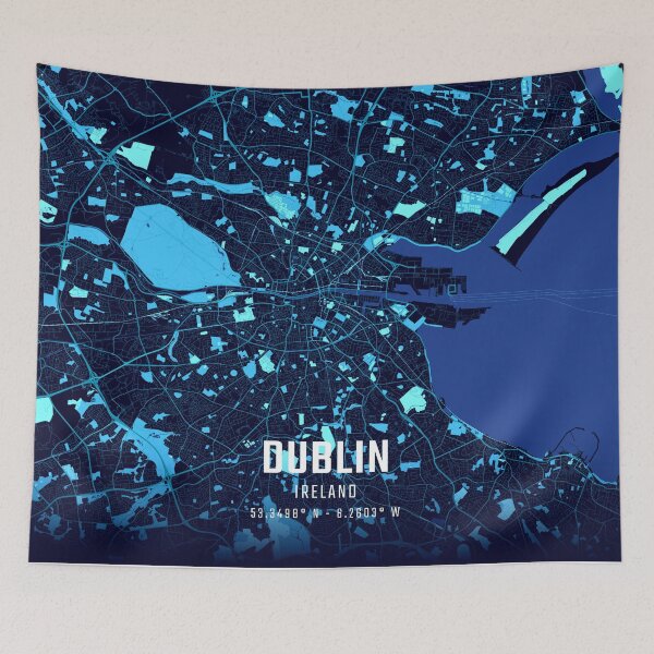 Item preview, Dublin Midnight City Map designed and sold by HomeLivingCo.