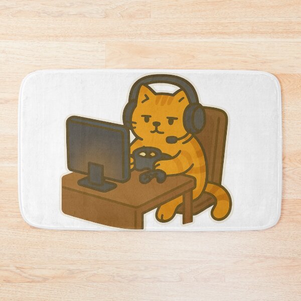 Item preview, Gamer Cat – Funny Orange Kitty Playing Video Games designed and sold by MeowLaugh.