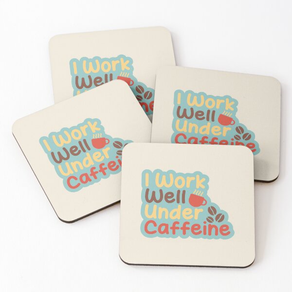 Item preview, I work well under caffeine lettering designed and sold by SweetberryHouse.