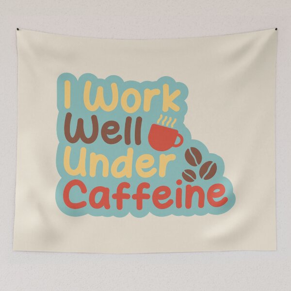 Item preview, I work well under caffeine lettering designed and sold by SweetberryHouse.