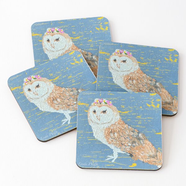 Item preview, Barn Owl with Floral Crown designed and sold by LindaPhelpsArt.