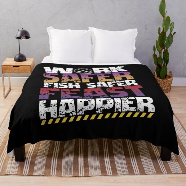 Item preview, Work Safer Fish Safer Feast Happier – Safety Fishing Thanksgiving designed and sold by PeteLawliiet.