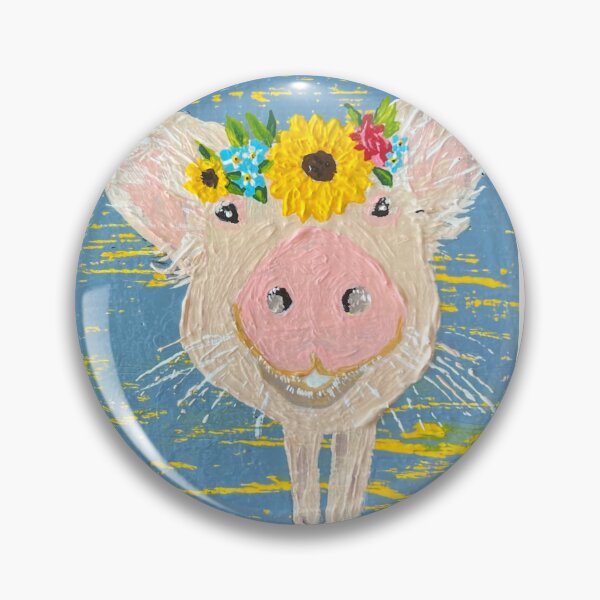 Item preview, Pig with Floral Crown  designed and sold by LindaPhelpsArt.