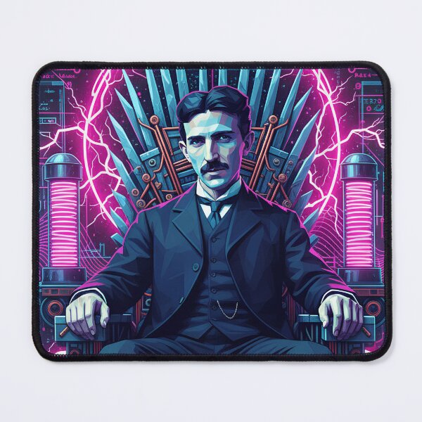 Item preview, Tesla Visionary Inventor Retro Cyberpunk Science Poster designed and sold by MythicPattern.