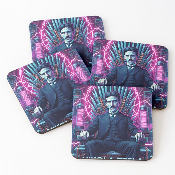 Item preview, Tesla Visionary Inventor Retro Cyberpunk Science Poster designed and sold by MythicPattern.