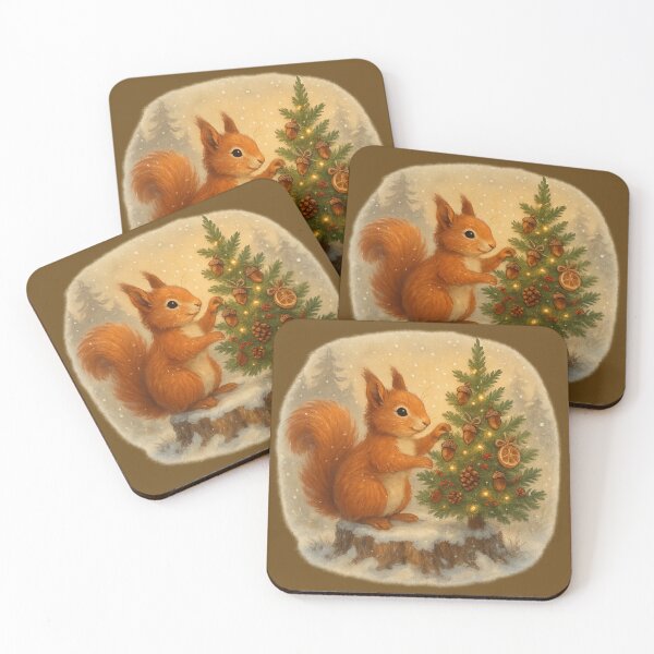 Item preview, Woodland Christmas Squirrel – Acorn Tree Decorating designed and sold by GeoWild Designs.