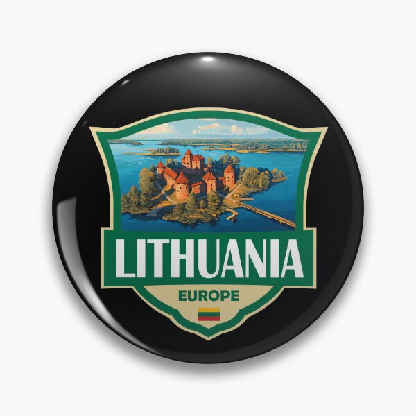 Item preview, Lithuania Illustration Retro Badge designed and sold by KrisSidDesigns.
