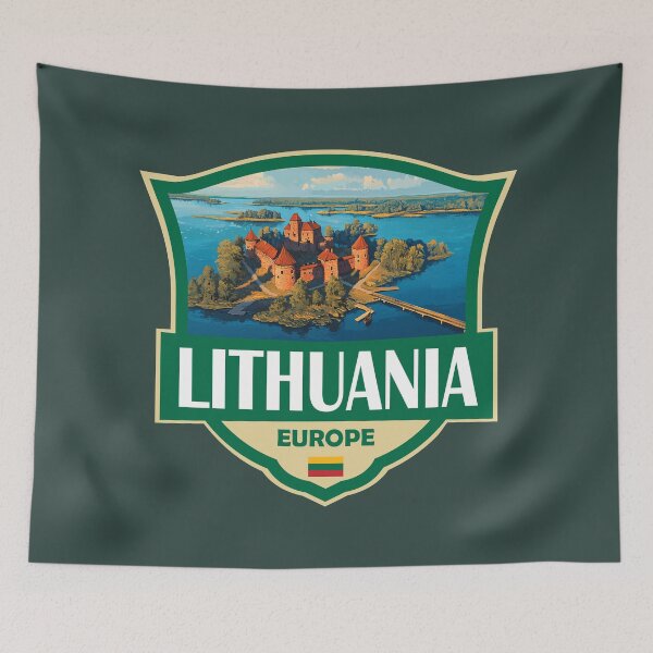 Item preview, Lithuania Illustration Retro Badge designed and sold by KrisSidDesigns.