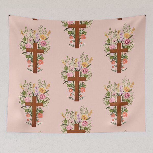Item preview, blooming cross designed and sold by coolcreativeco.