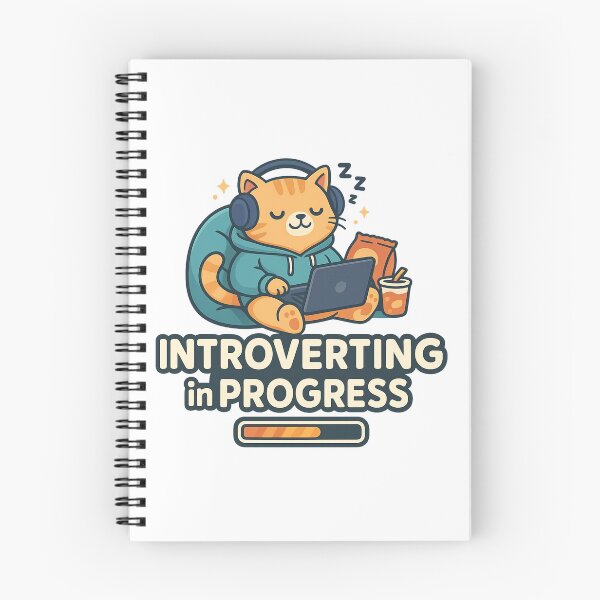 Item preview, Introverting in Progress Cat Gamer Quote designed and sold by PunchDrop.