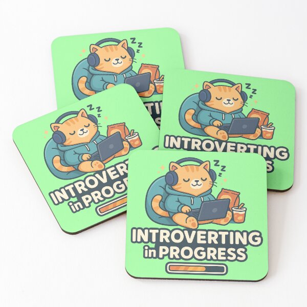 Item preview, Introverting in Progress Cat Gamer Quote designed and sold by PunchDrop.
