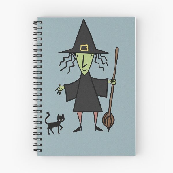 Item preview, Halloween Witch on her broomstick hand drawn art illustration designed and sold by Vintage Designs +.