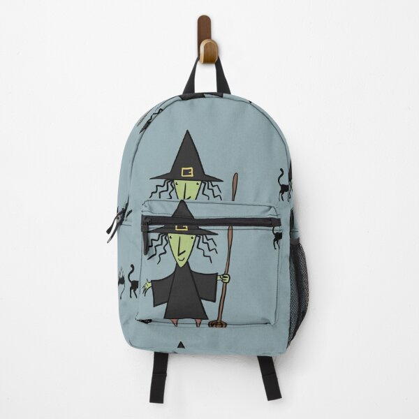 Item preview, Halloween Witch on her broomstick hand drawn art illustration designed and sold by Vintage Designs +.