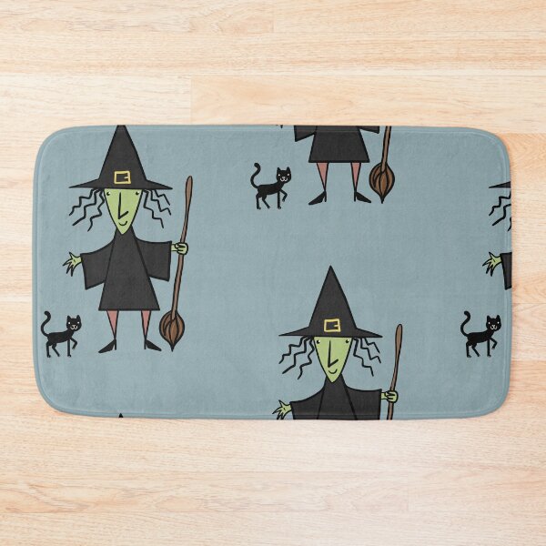 Item preview, Halloween Witch on her broomstick hand drawn art illustration designed and sold by Vintage Designs +.
