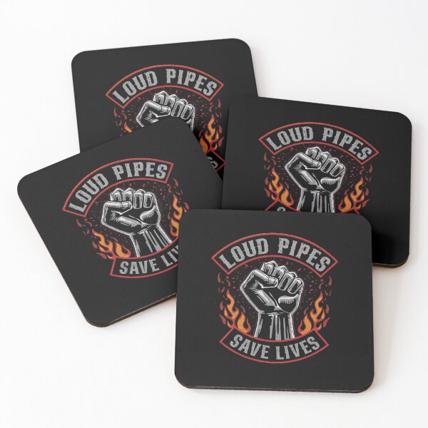Item preview, Loud Pipes Save Lives – Biker Fist Emblem designed and sold by MotoRebel.