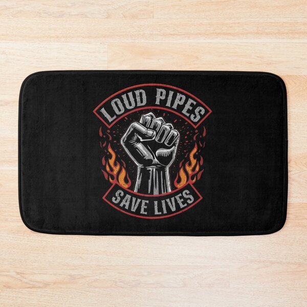 Item preview, Loud Pipes Save Lives – Biker Fist Emblem designed and sold by MotoRebel.